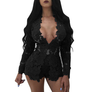 Sexy Womens Lace Blazer & Shorts 2 PC Club Outfit